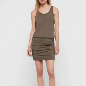 ALLSAINTS Toby Racerback Dress in Khaki Green Women's Size M Minimalist Grunge